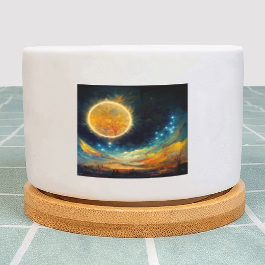 Full moon and Sun Plant Pots