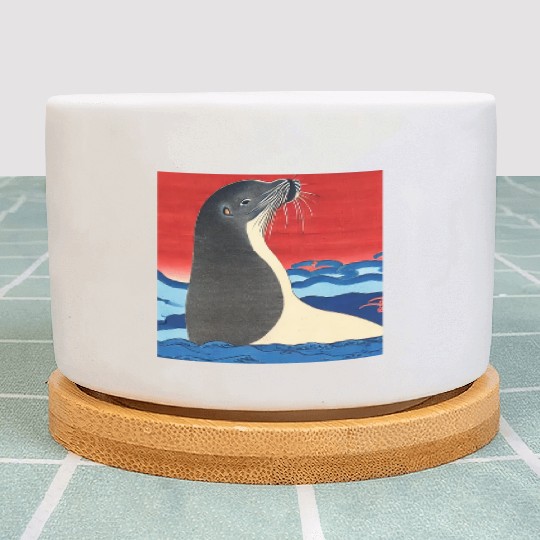 Ukiyo-e Seal, Japanese Print Plant Pots