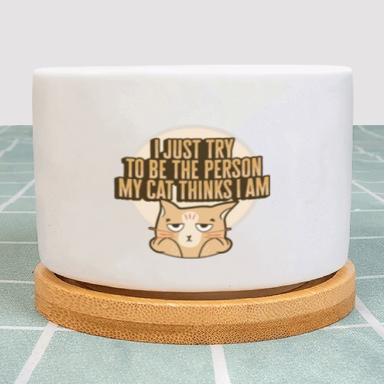 Cat Meme Design for a Cat Lady or Cat Mom Plant Pots