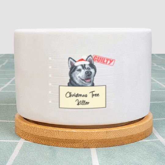 Husky christmas funny prison Plant Pots