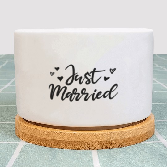 Just Married perfect wedding gift for the couple Plant Pots