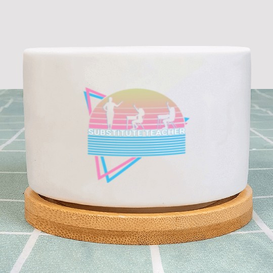 Substitute Teacher Retro Plant Pots