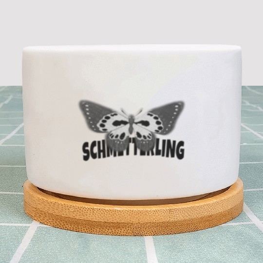 Schmetterling Butterfly Black and White Plant Pots