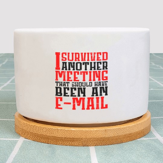 I Survived Another Meeting 12 Plant Pots