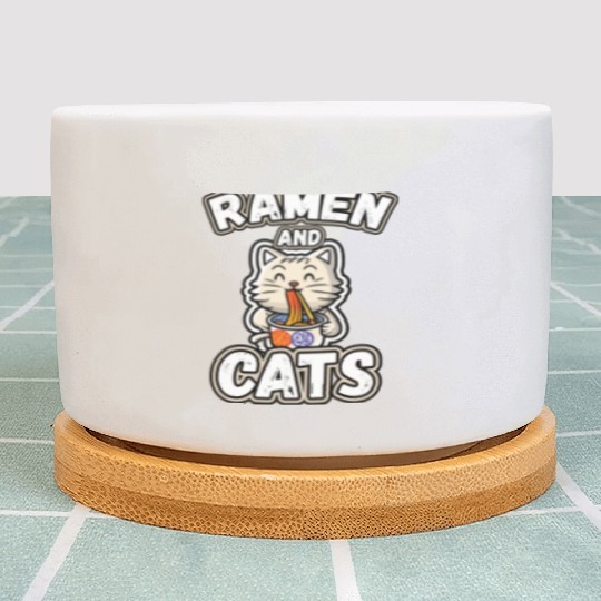 Ramen and cats Plant Pots