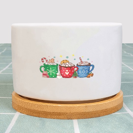 Christmas Hot Chocolate Cup Plant Pots