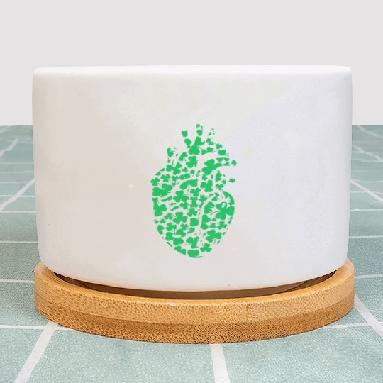 Shamrock Heart Cardiac Nurse St Patricks Day Plant Pots