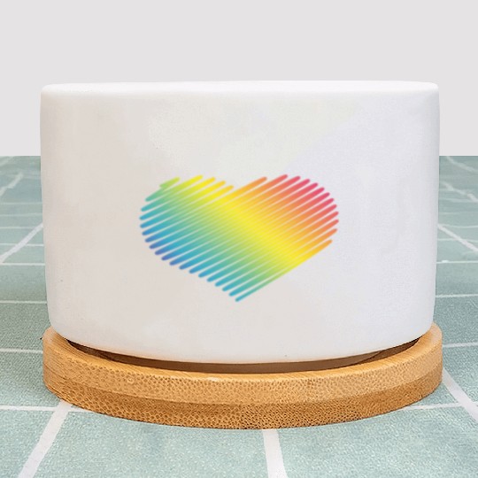 Rainbow Heart (Love / Scribble / PNG) Plant Pots