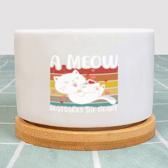 A meow massages the heart Plant Pots