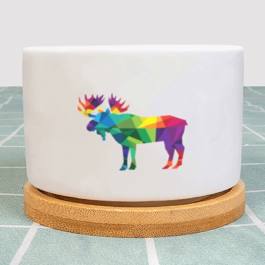 Moose Colorful Low Poly Art HUNTING Theme - Hunter Plant Pots
