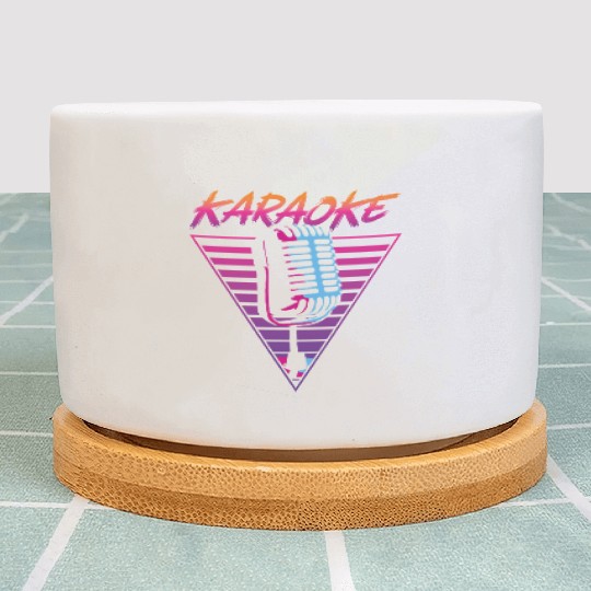 Karaoke Singer Retro 80s 90s Plant Pots