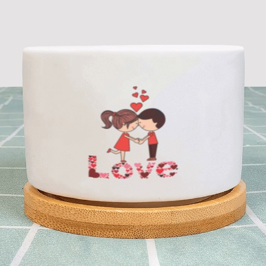 Love -A couple expressing their love Plant Pots
