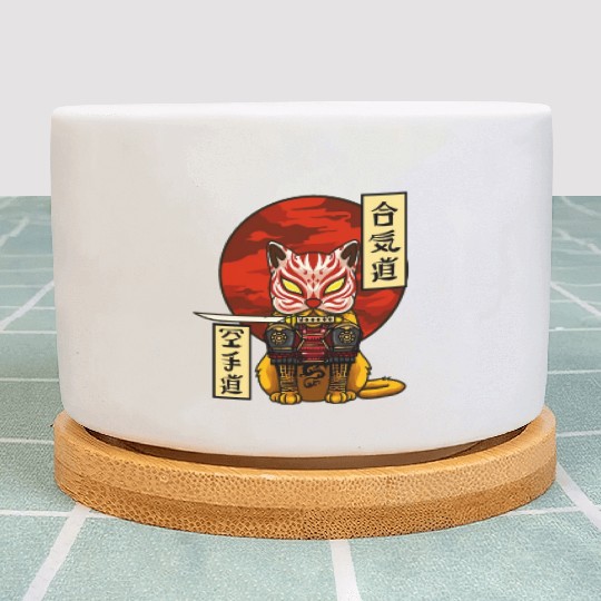 Samurai Cat Plant Pots