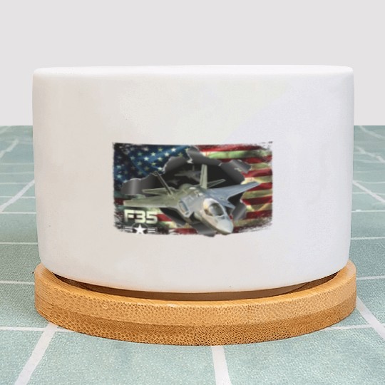 F 35 Lightning Air Force Military Veteran Pride US Plant Pots