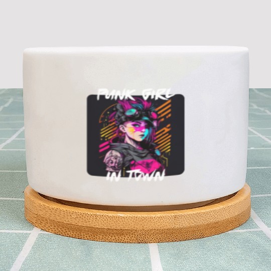 Graffiti Style - Punk Girl In Town 1 Plant Pots
