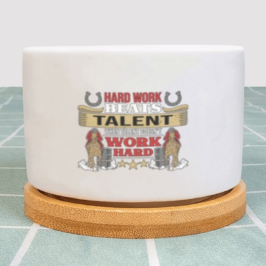 Barrel Racing Hard Work Beats Talent Horse Racing Plant Pots