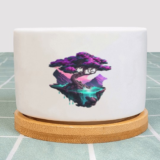 Synthwave Bonsai Tree Plant Pots