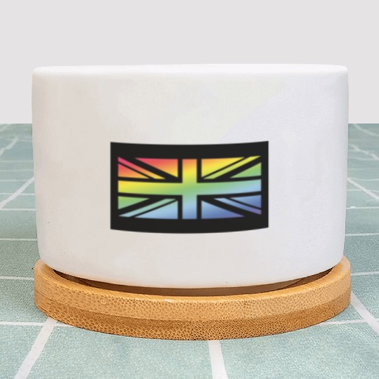 Union Jack / Rainbow Flag (Britain / UK / Poster) Plant Pots