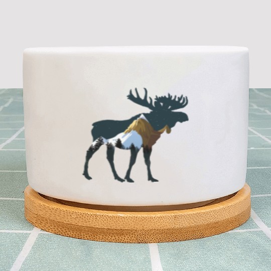 Night Forest Moose Plant Pots