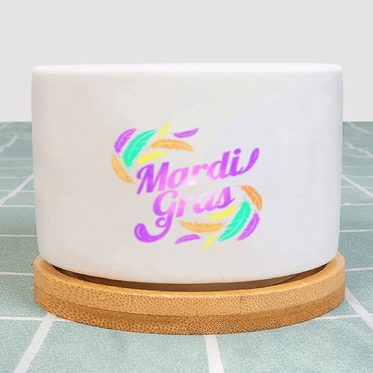 Purple Lettering For Mardi Gras Plant Pots