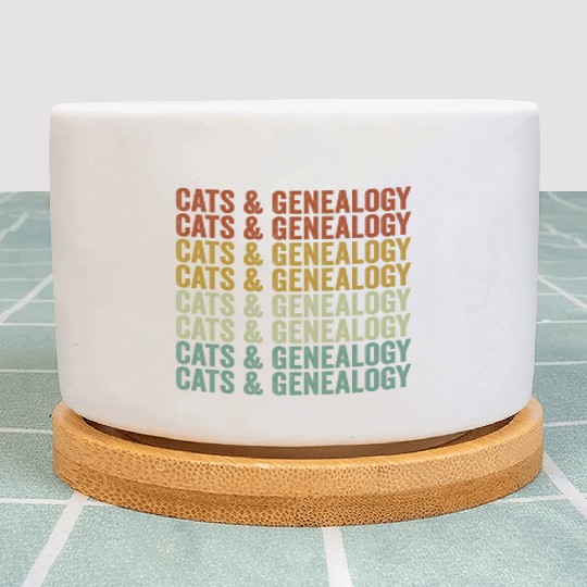 Cats & Genealogy Genealogy Genealogist Cats Lover Plant Pots