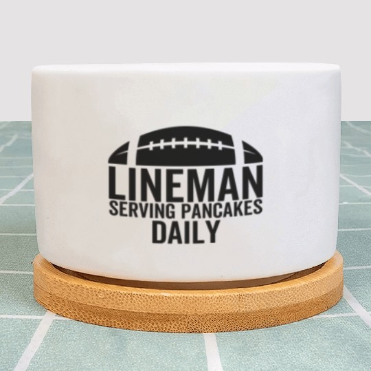 Lineman Serving Pancakes Daily Plant Pots