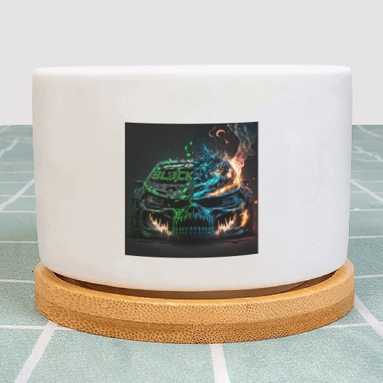 Racing Skulls Ken block Plant Pots