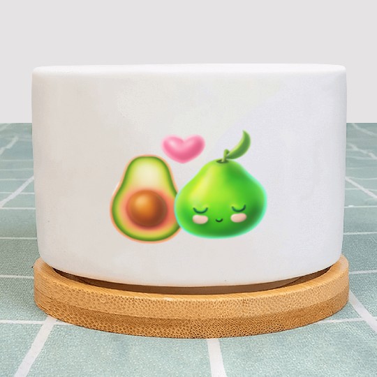 Avocado Love - Cute Couple Design Plant Pots
