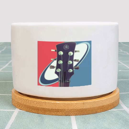 Red White Blue Rock and Roll Themed Guitar Plant Pots