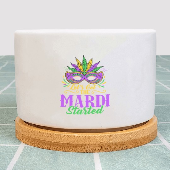 Let's Get The Mardi Started Mardi Gras Party Plant Pots