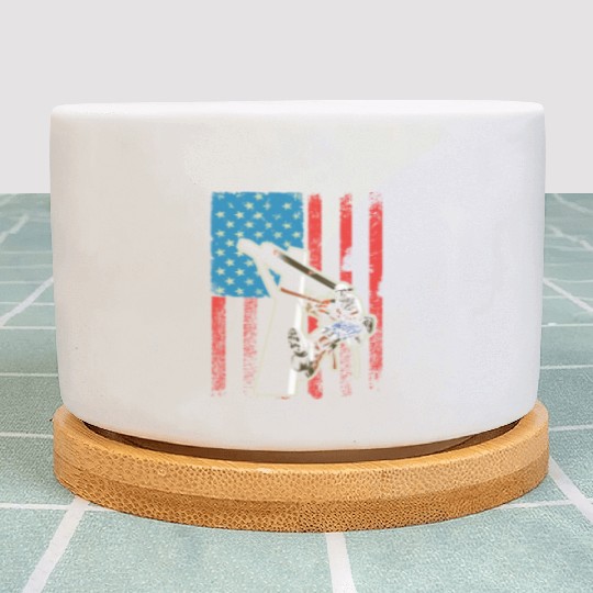 US Flag Lineworker Patriotic Lineman Plant Pots
