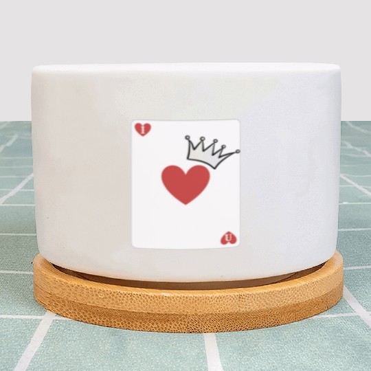 love you on playing card Plant Pots