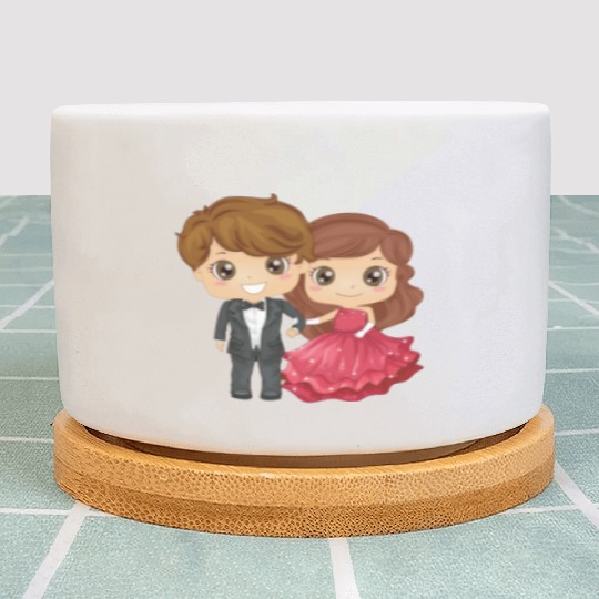 The groom and the bride Plant Pots