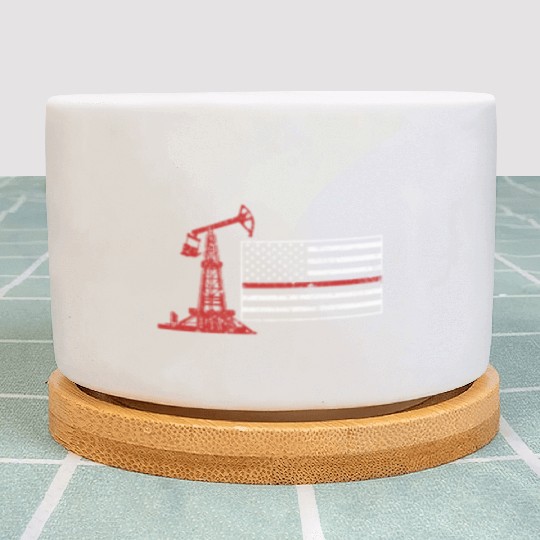 Oilfield Oil Drilling Us Flag Plant Pots