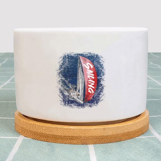 Sailing Red Spinaker Plant Pots