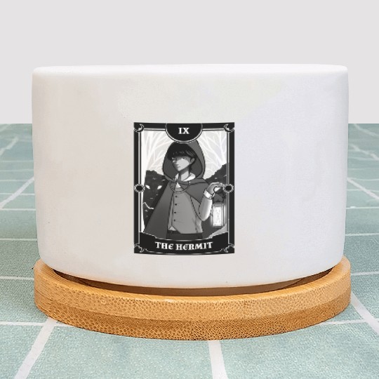 Anime Tarot Card The Hermit Occult Gothic Witch Plant Pots