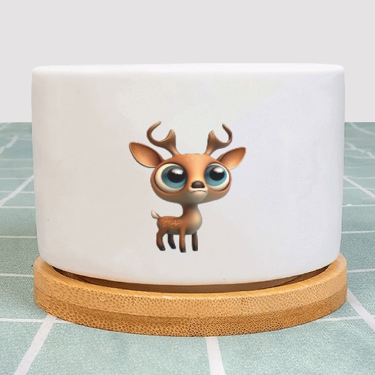 Cute deer cartoon character Plant Pots