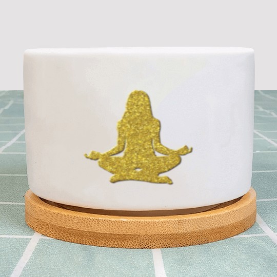 Meditation zen Yoga Golden Icon Plant Pots