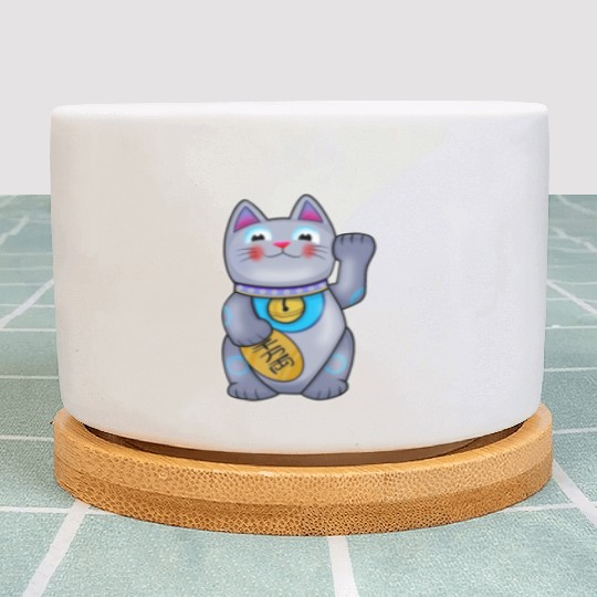 Cute Helpful Maneki Neko Lucky Cat Plant Pots