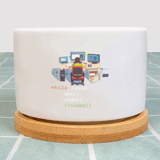 Computer Science Python Programmer Eat Code Sleep Plant Pots