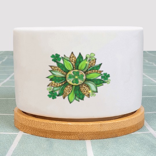 Sunflower Green With Leopard Plant Pots