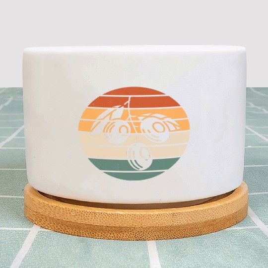 Retro Green Olive Design Plant Pots