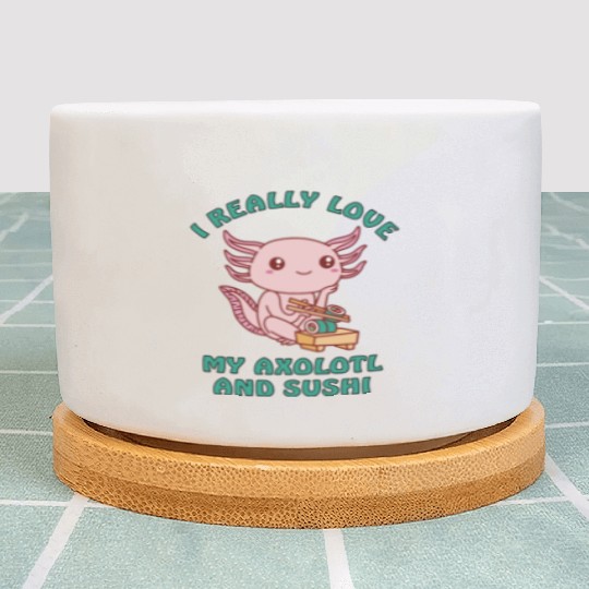 I love sushi and my axolotl Plant Pots