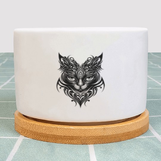 Cute Kittens In Tattoo Style Plant Pots