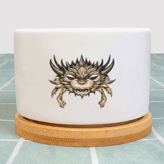 crab dragon brown Plant Pots