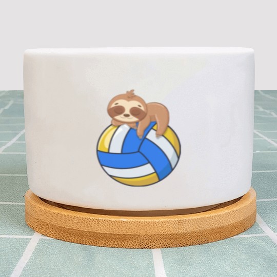 Funny Volleyball Sloth Lover Plant Pots