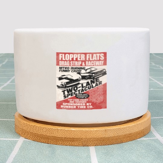 Vintage Hot Rod Classic Drag Racing Poster Plant Pots