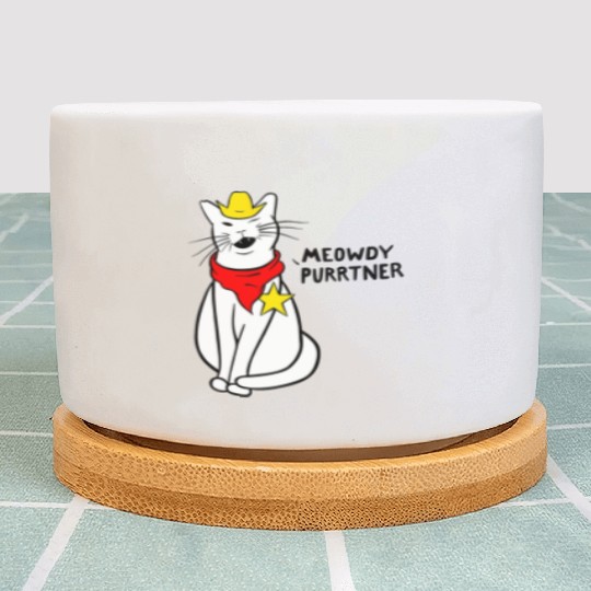 meowdy cat partner Plant Pots