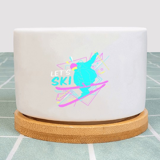 Retro 80s Skiing Lover Lets Ski Plant Pots