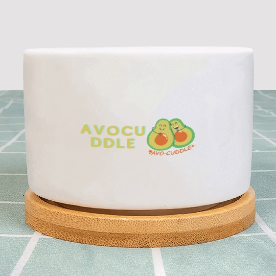 funny avocado logo Plant Pots